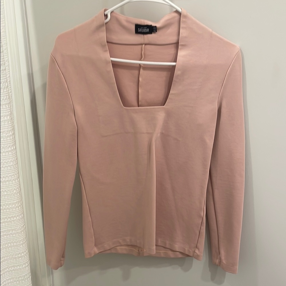 Kate Spade Saturday Blush Pink Long Sleeve Top (stretch)